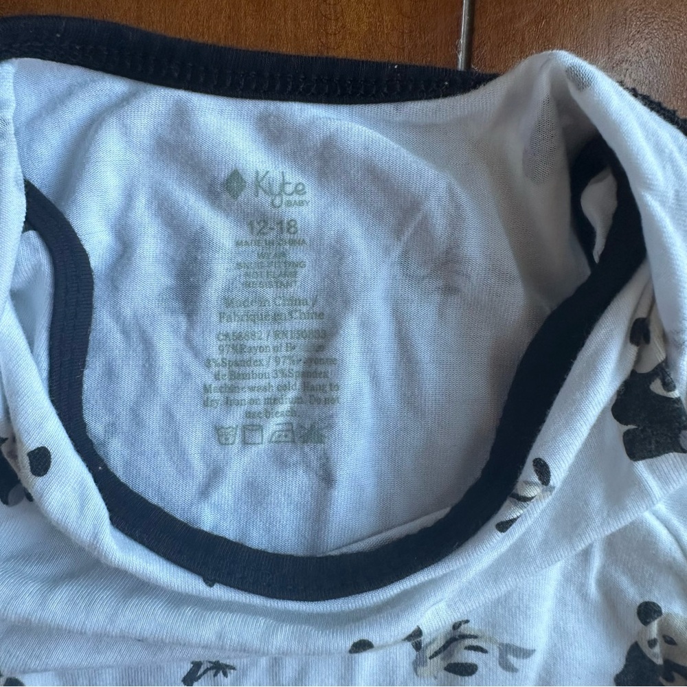Kyte Baby Panda Print Short Sleeve Onsie - Size 12-18m| - Picture 3 of 5